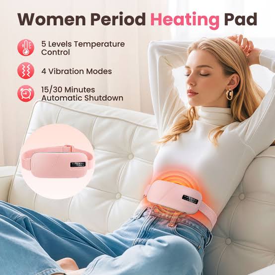 Portable Electric Menstrual Heating Pad Smart Warm Palace Belt Belly Vibration Massager Period Pain Relief Waist Cramps Device