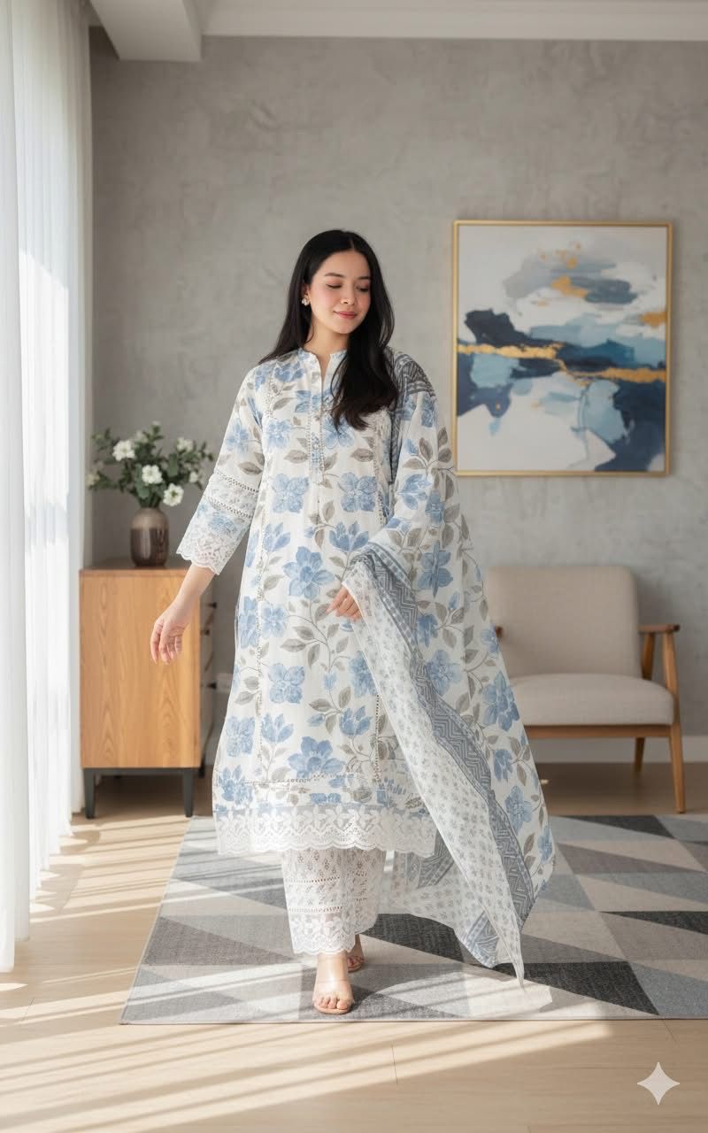 Pocket Kurti Three Piece