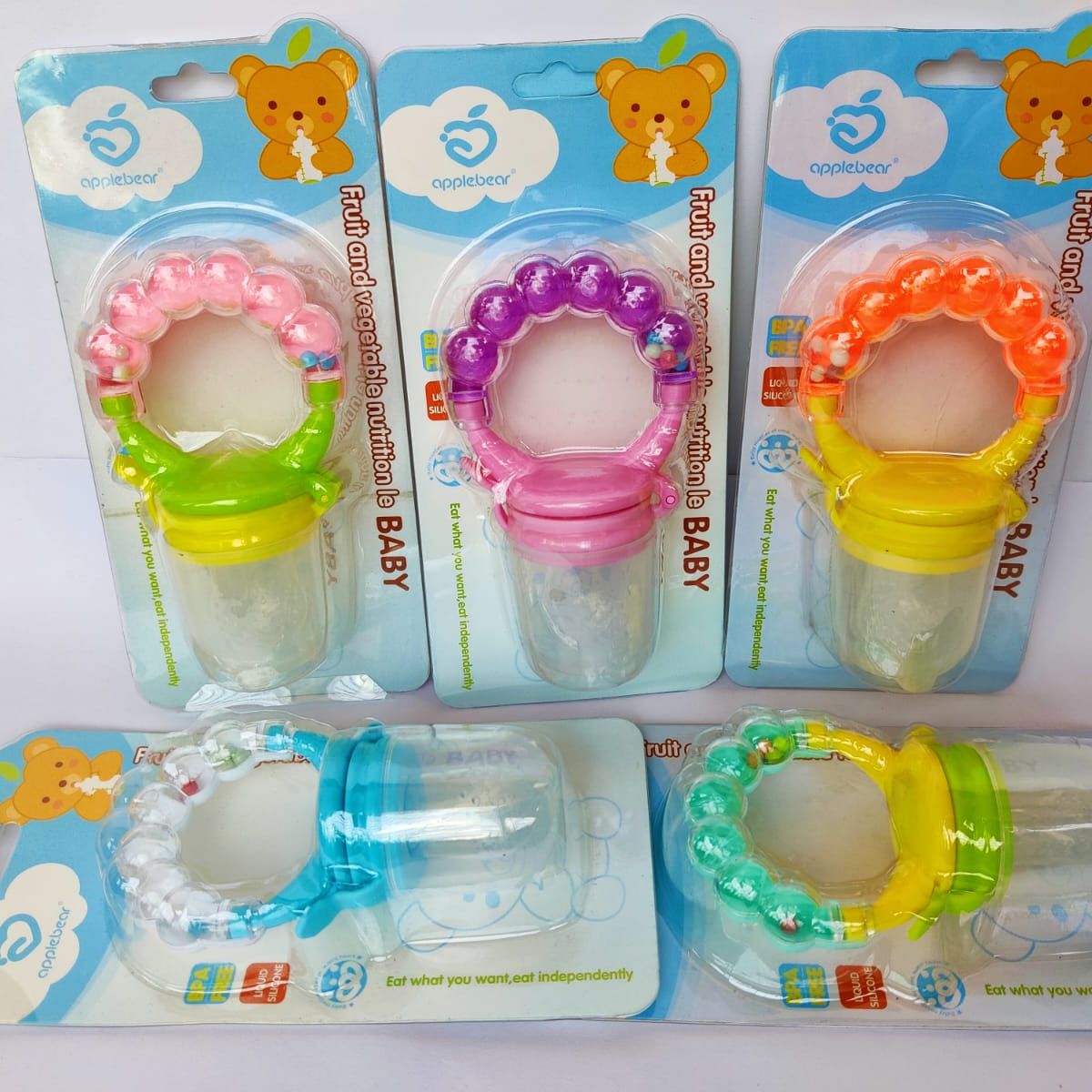 1pcs AppleBear Fruit And Vegetable Nutrition Le Silicone Pacifier 10m+ Multicolor