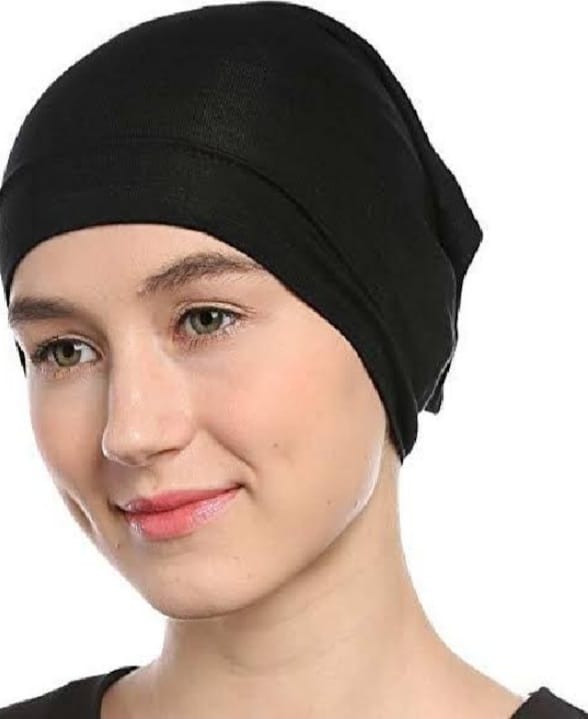 Hijab Inner Cap for women-3 pc, Black, soft, cotton