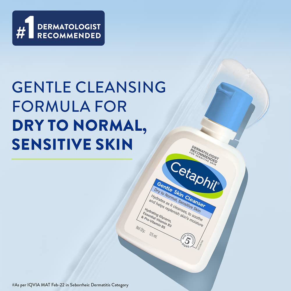 Cetaphil Gentle Skin Cleanser for Dry to Normal Skin & Sensitive Skin 236ml (Made in Canada)