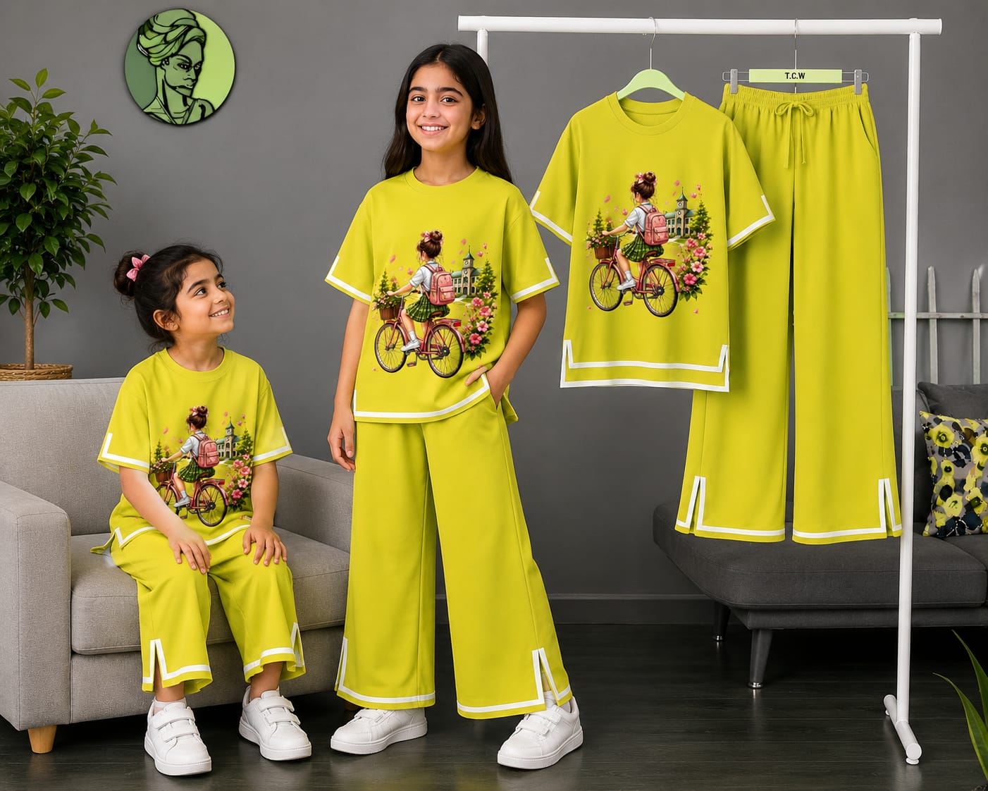 Girls Half Sleeve T-Shirt & Pant Set