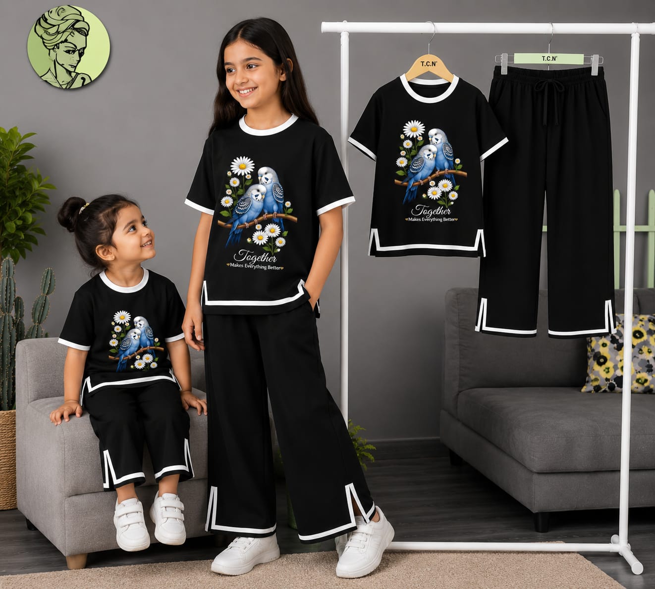 Girls Half Sleeve T-Shirt & Pant Set