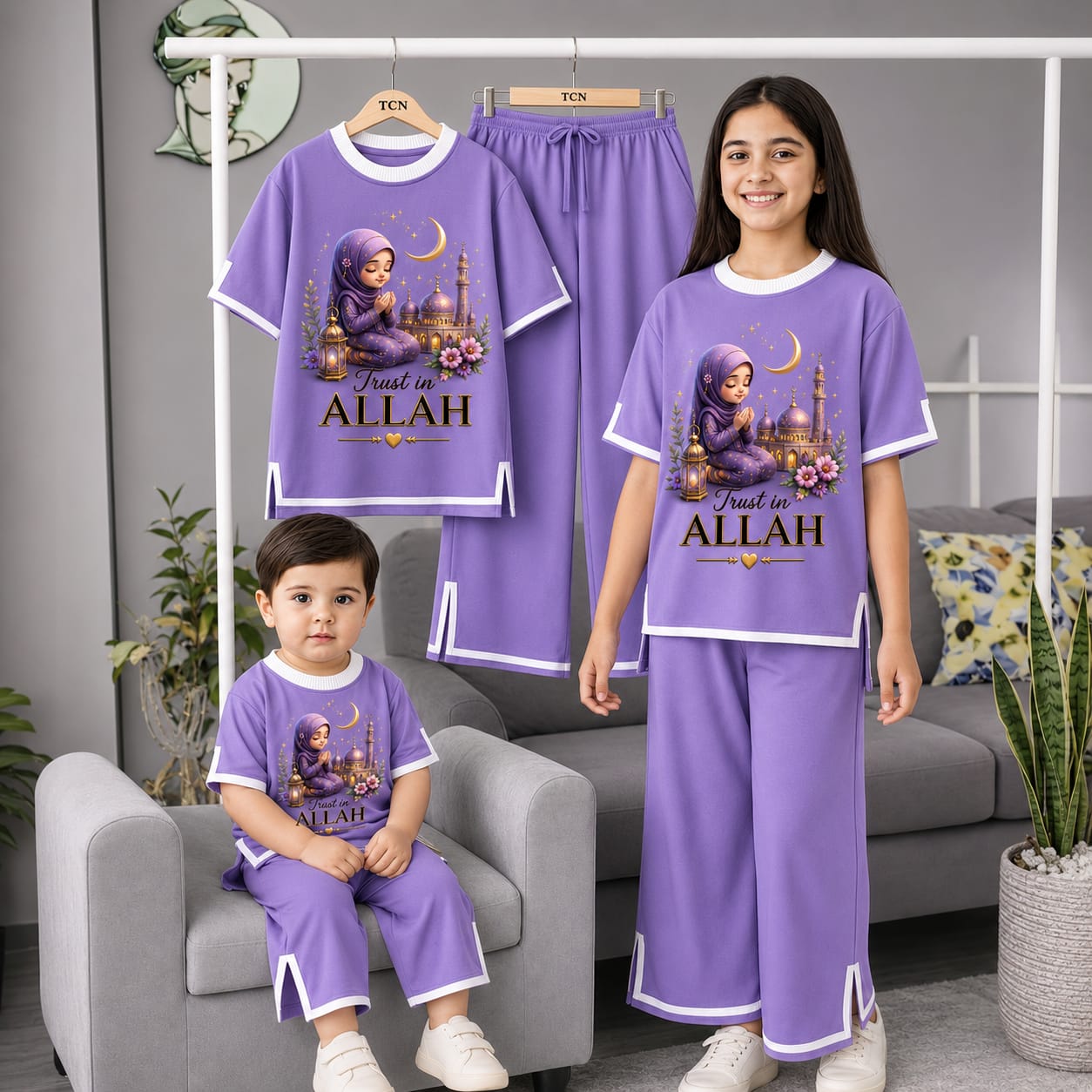 Girls Half Sleeve T-Shirt & Pant Set