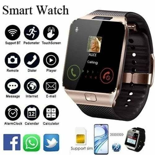 সিম মেমোরি সাপোর্টেড স্মার্ট ওয়াচ DZ09 Sim Memory Supported Smart Watch( মোবাইল ঘড়ি)
