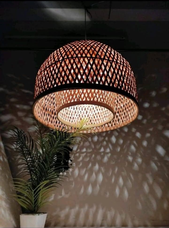 Two layer tapa hanging lampshade