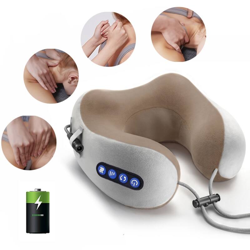 💆‍♀️✨ Electric U-Shaped Massager Neck Pillow – Neck & Shoulder Massager ✨💆‍♂️