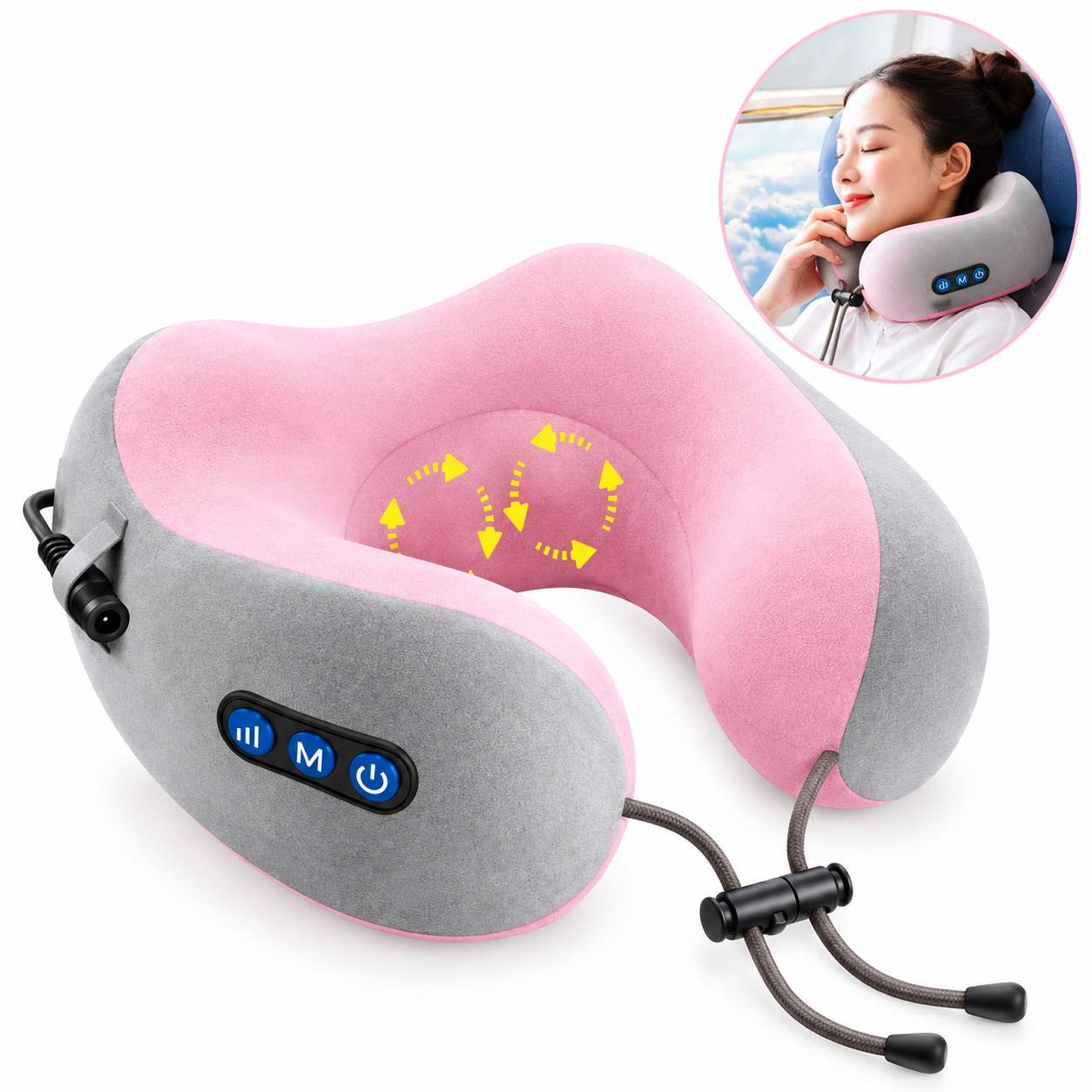 💆‍♀️✨ Electric U-Shaped Massager Neck Pillow – Neck & Shoulder Massager ✨💆‍♂️