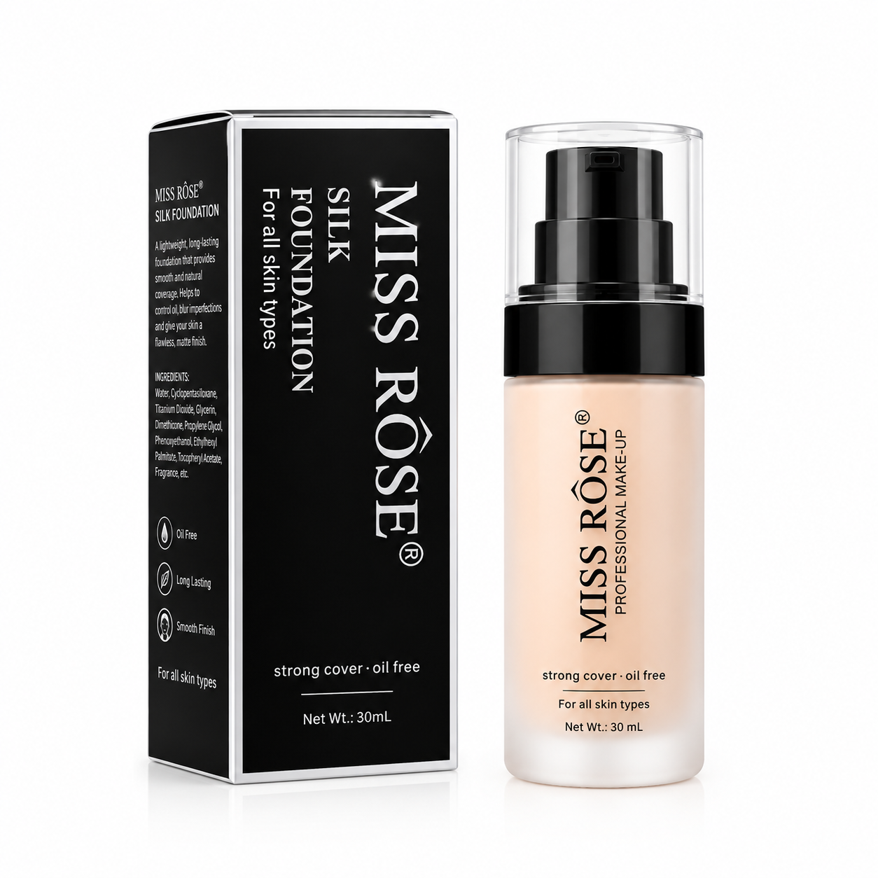 Miss Rose Silk Foundation Ivory – 30ml ✨💄